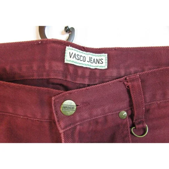 Vasco Jeans Jeans Womens 11/12 Red High Rise Tapered Relaxed Denim 100% Cotton - Picture 5 of 10